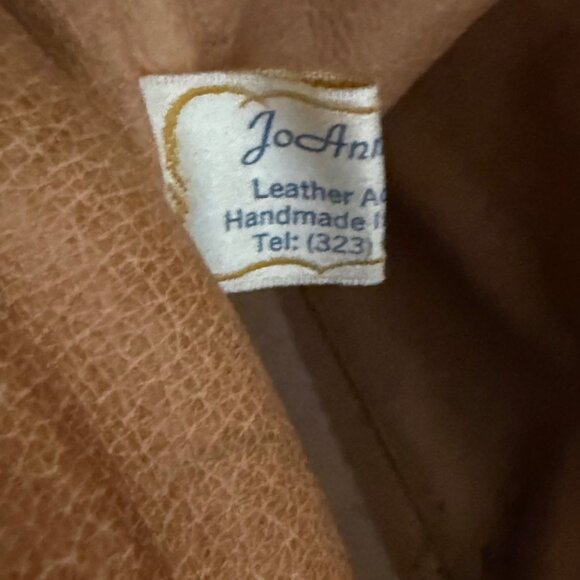 Vintage Jo Ann Page Brown Leather w/ Black Piping Shoulder Bag *Made in the USA* - Picture 9 of 10